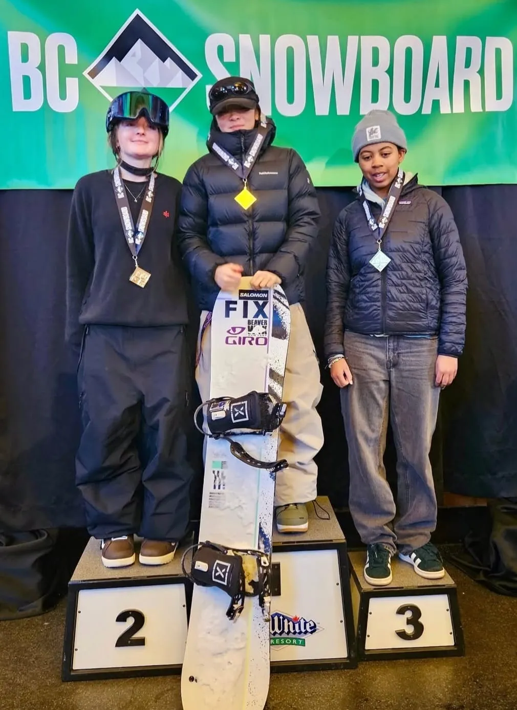 Tess Armstrong on the podium